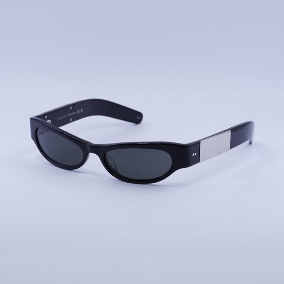 ?️ New Gucci GG1635S 003 Sunglasses - Shiny Black Frame, Grey Lenses main image 9